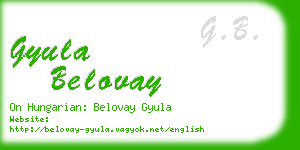 gyula belovay business card